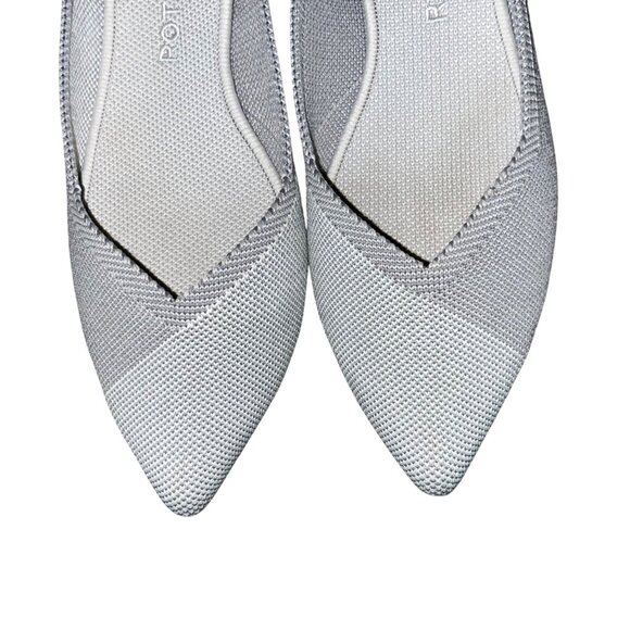 Rothy’s Pointed Flats Women’s 10.5 Gray Blue Trim Knit Used - Picture 6 of 14
